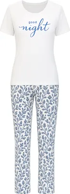 Produktbild von Era & Me Damen Pyjama Set, 2-tlg Weiß Good night L