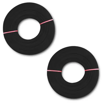 Produktbild von HOOZ 2er Set Trimmerfaden Ø 3,0mm x 15m - Mähfaden in Schwarz 30m - Trimmerschnur für Rasentrimmerspulen - runder Querschnitt - Universelle Kompatibilität - Signalstarke Farben für Sicherheit - Garten