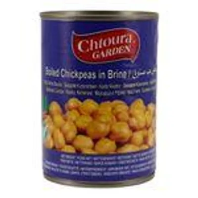 Chtoura Garden gekochte Kichererbsen in Brine - 400 g, Vegan, in Salzlake