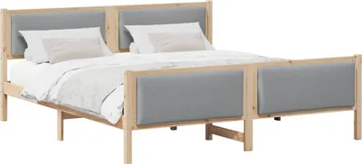 Zdjęcie produktu dla Łóżko Drewniane 180x200 Brązowe Rama Łóżka Dwuosobowe do Sypialni
