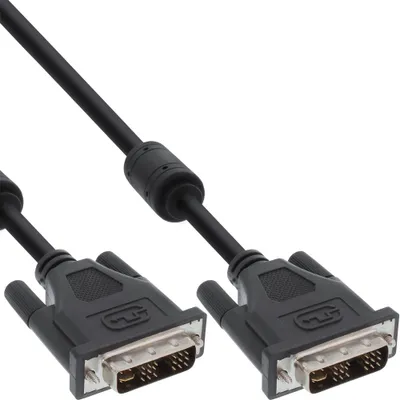 Produktbild von InLine DVI-I Kabel, digital/analog, 24+5 Stecker / Stecker, Dual Link, 3m, 3 m, DVI-I, DVI-I, Stecker, Stecker, Schwarz