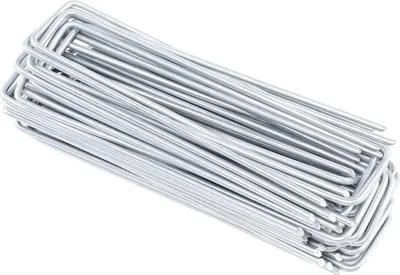 Zdjęcie produktu dla Ogrodzenia Wiklinowe 100 szt. Kotwy Gruntowe Ocynkowane Sz.:30 mm, Dł.:150 mm, Ø 3 - Kotwy Gruntowe do Agrowłókniny - Szpilki Stalowe Uniwersalne 3 mm