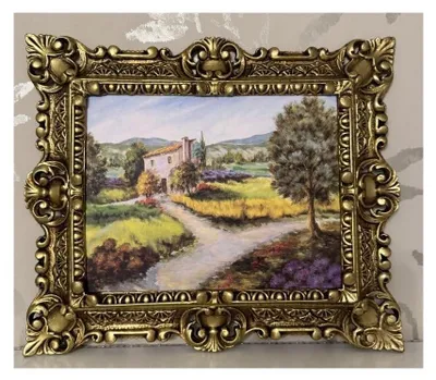 Immagine prodotto di Elzusha - Decorazione da parete in stile barocco con paesaggio, 45x38 cm