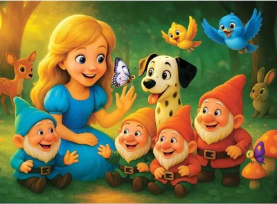 Zdjęcie produktu dla WOODEN CITY drewniane puzzle księżniczka i krasnoludki 40 dlks