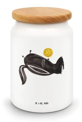 Produktbild von Mr. & Mrs. Panda Dose Stinktier Ball - Weiß - Geschenk, Skunk, Raubtier, Teedose, Aufbewahrungsdose, Weisheit, Wildtier, behälter, Frischhaltedose, Stinker, Keksdose