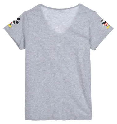 Produktbild von Mickey Mouse Herren T-Shirt Erwachsene Kurzarmshirt in drei Farben, Farbe:Grau, Größe Herren:XL