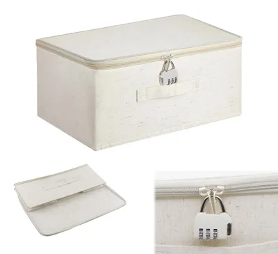 Produktbild von Abschließbare Aufbewahrungsbox mit Zahlenschloss und Griff, abschließbare Box für Kleidung, Spielzeug und Medikamente (30 * 20 * 14 cm)