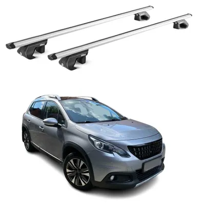 Zdjęcie produktu dla Bagażnik dachowy podstawowy do Peugeot 2008 2013-2019 90 kg aluminium srebrny 2 części ABE, Obraz wygenerowany przez AI