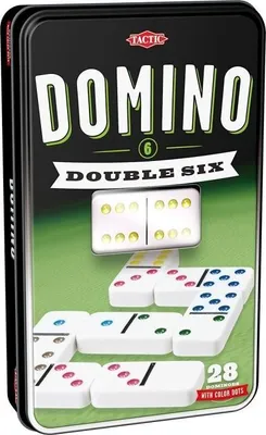 Obrázok produktu pre Dominos TACTIC Double 6, kovová krabička, strategická hra, od 5 rokov, 26 modrých dielov
