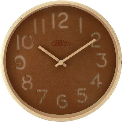 Produktbild von PRIM Organic Soft Wanduhr Holz lautlos Naturbelassen/Braun 29,7 cm