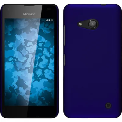 Produktbild von PhoneNatic Case kompatibel mit Microsoft Lumia 550 - Hülle blau gummiert Hard-case + 2 Schutzfolien