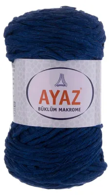 250g Strickgarn Büklüm Makrome Baumwollgarn enzianblau