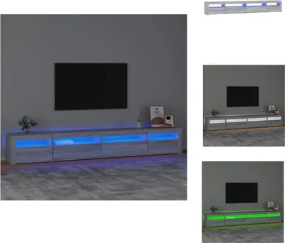 Immagine prodotto di vidaXL Mobile TV con luci LED Grigio Sonoma 270x35x40 cm - Mobili TV