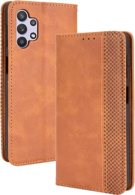 Produktbild von Samsung Galaxy A32 5G Hülle - Coverup Vintage Style Klapphülle - Braun