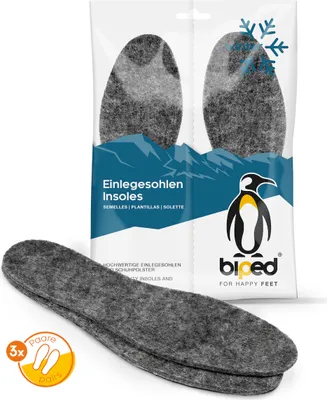 Produktbild von biped 3 Paar extra dicke Filzsohlen z1014(42)