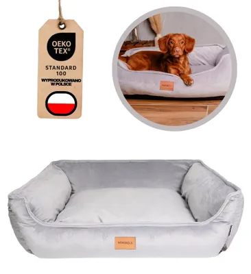 Produktbild von Mimiko Pets Minky Hundesofa Plüsch hellgrau