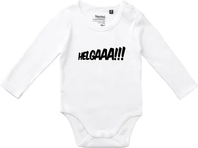 Produktbild von Huuraa Baby Body Helgaaa Schriftzug 74 White  Baumwolle Fairtrade Langarmbody Geschenkidee