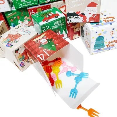 Image de Calendrier de l'Avent à remplir - 24 boîtes calendrier de l'Avent - Calendrier de Noël - Boîtes cadeaux - Carton à poser - Décorations de Noël - Petites boîtes (A)