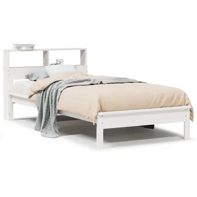 Immagine prodotto di Letto Libreria senza Materasso Bianco 90x190 cm Massello Pino