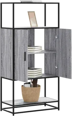 Produktbild von vidaXL Highboard Grau Sonoma 68x35x139 cm Holzwerkstoff und Metall