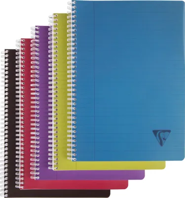 Produktbild von Clairefontaine 5x Spiralheft A4 90 Blatt 90g liniert mit Rand sortiert 329146C