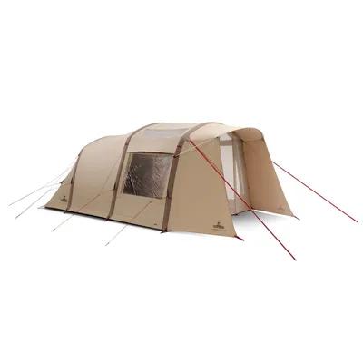 Produktbild von NOMAD® Dogon 4 TC Air Tent | Beige | Atmungsaktive Baumwolle | Aufblasbarer Rahmen | Geräumiger Innenraum | Abgedunkelte Schlafbereiche | Große Türen und Fenster | Komplettset | Reisetasche mit Rollen