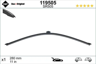 Produktbild von SWF DAS ORIGINAL Heckscheibenwischer Stück passend für MERCEDES-BENZ C-Klasse T-modell (S205) Flach 285mm