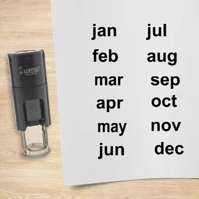 Obrázok produktu pre Pečiatka CombiCraft sada mesiacov január až december čierna