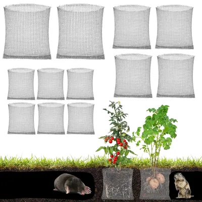 Imagen del producto de Omgoods - Juego de 12 macetas de acero inoxidable para proteger las plantas