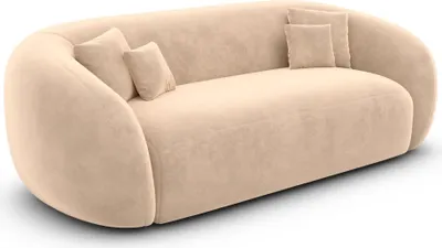 Produktbild von Samtstoff 3-Sitzer Couch Gaia Beige
