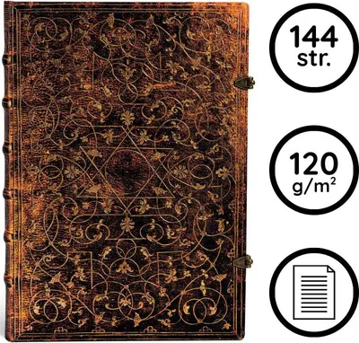 Obrázek produktu pro Paperblanks Grolier Grolier Ornamentali Hardcover Ultra Lined Clasp Closure 144 stran 120 GSM