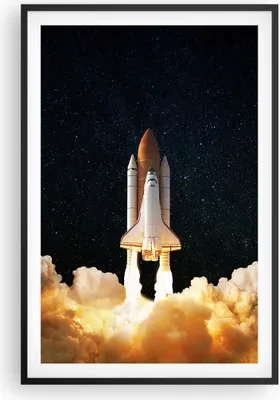 Produktbild von Gerahmtes Poster - Schwarzer Rahmen - Abheben Rakete Kosmos - 61x91,5 cm - Wand Bild - Wanddeko - Wandbilder - Kunstposter - Wandposter - Bilderrahmen - Bilder - Kunstdruck - P2BPA61x91-4531