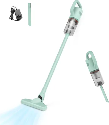 Produktbild von Kabelloser Stabstaubsauger fuer Zuhause, wiederaufladbarer Handstaubsauger mit 8000 Pa, Haushaltsstaubsauger mit 2 einstellbaren Gaengen, tragbarer Staubsauger mit einziehbarer Stabflachduese, 1,2 l, abnehmbarer Staubbehaelter