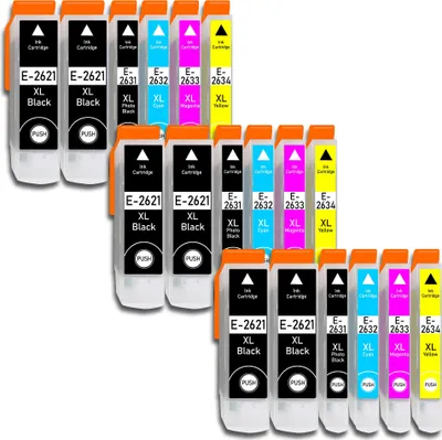 Produktbild von 18er Sparpack Epson ersetzt Epson T262x / T263x  Nr.26XL für XP510 XP520 XP600 XP605 XP610 XP620 und weitere