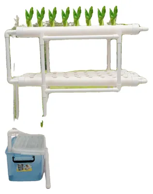 Produktbild von Hydroponisches Anbausystem, 3 Schichten, 108 Pflanzenstandorte, PVC-Material, Rohrdurchmesser 6,1 cm, Schlauchlänge 1,15 m