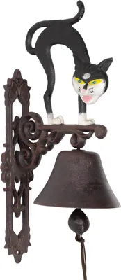 Zdjęcie produktu dla Moritz dzwonek do drzwi dzwonek kot garb żeliwo antyczny styl retro dzwonek strach dzwonek