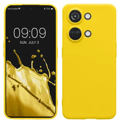 Produktbild von kwmobile Handyhülle für OnePlus Nord 3 5G Hülle - weiches Handy Silikon Case - Schutzhülle Cover - Strahlend Gelb