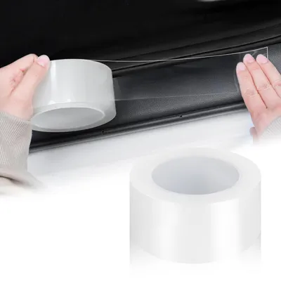 Productafbeelding van Beschermfolie voor deurinstappen, 5 cm x 10 meter, carbonlook, transparant