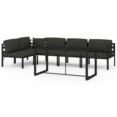 Produktbild von 6-tlg. Garten-Lounge-Set mit Kissen Aluminium Anthrazit