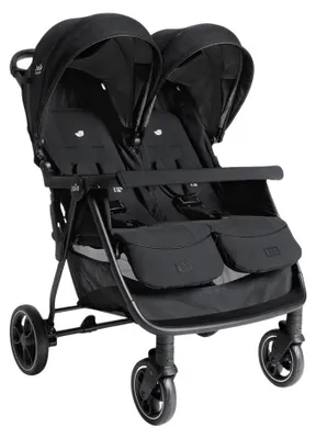 Produktbild von Joie Estrella Duo Buggy – für 2 Kinder, nebeneinander sitzend, bis 22 kg pro Kind, 4-Rad-Federung, UPF 50+, Eclipse