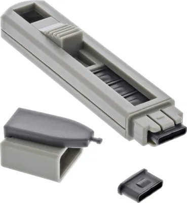 Produktbild von InLine USB-C Portblocker, blockt bis zu 6 Ports, Schwarz, Grau