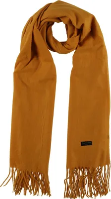 Produktbild von XXL Schal Damen Schultertuch Halstuch Stricktuch mit Fransen Gelb
