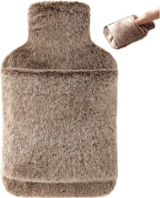 Obrázek produktu pro Láhev na horkou vodu s měkkým obalem 2 l hnědá - ideální pro chladné noci