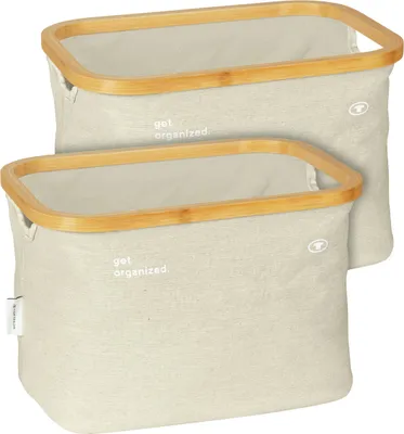 Produktbild von TOM TAILOR Aufbewahrungsbox Bambusrahmen 2er Set Beige Korb Bad Organizer Boxen
