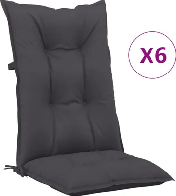 Produktbild von vidaXL Gartenstuhlauflagen für Hochlehner 6 Stk. Anthrazit 120x50x7 cm