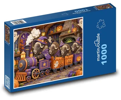 Obrázek produktu pro Puzzle 1000 Pižmoňové na dýňovém vláčku - martinpuzzle