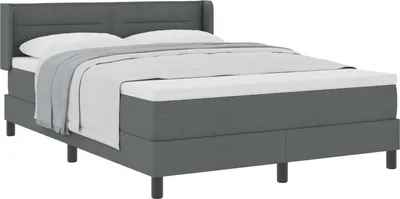 Immagine prodotto di Letto boxspring vidaXL con testiera, grigio scuro, 200 x 140 cm, tessuto