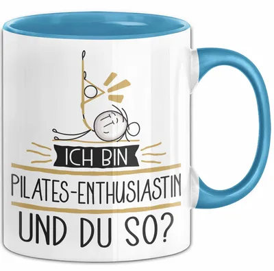 Produktbild von Pilates-Enthusiastin Tasse Geschenk Ich Bin Pilates-Enthusiastin Und Du So Geschenkidee Lustiger Spruch Becher (Blau)