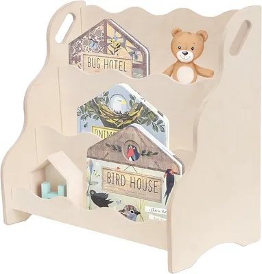 Produktbild von Bücherregal und Aufbewahrungsregal für Kinder – Wandregal – Montessori-Regal für das Kinderzimmer – Holzschrank und Kindermöbel