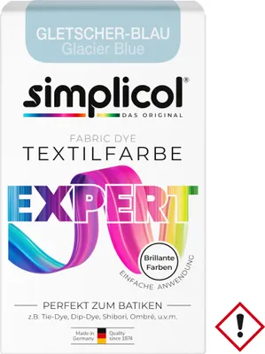 Produktbild von Simplicol Textilfarbe expert Gletscher-Blau 150g - Farbe zum Färben (1er Pack)